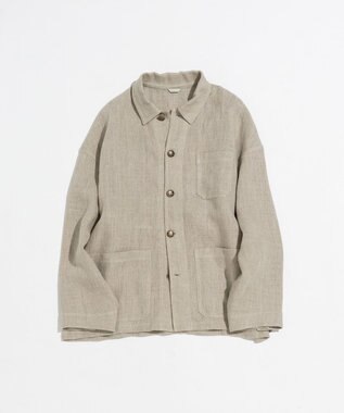 LENO FRENCH WORK HEVY LINEN COVER ALL《UNISEX》 カバーオールリネンジャケット OATMEAL