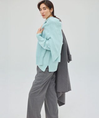 23区 L 【洗える】ナチュラルストレッチサキソニー ベイカー ドロスト パンツ グレー系