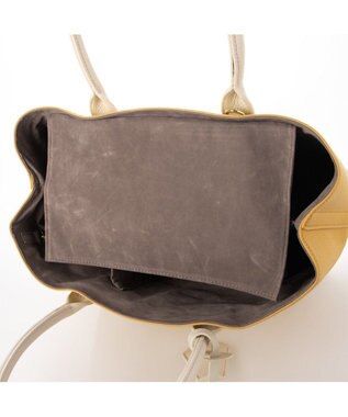 UNBILLION cachecache ショルダー付きパーテーション合成皮革トートL イエローミックス