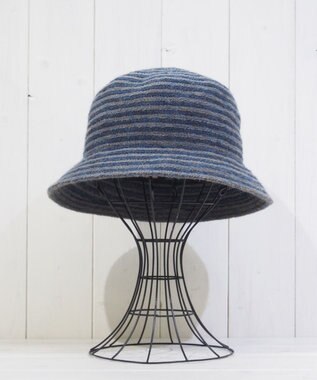 石田製帽 モヘヤ混ボーダー　バケット