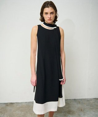 GRACE CONTINENTAL バイカラーフレームドレス ブラック