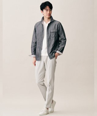 JOSEPH ABBOUD 【ウエストも伸びる!オーガニックコットン使用】ハイパワーカルゼ パンツ 26SSモデル ライトグレー系