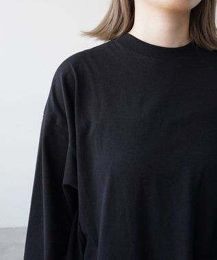 HAAG スマイルコットン LONG SLEEVE ONEPIECE ワンピース ブラック