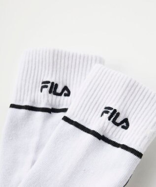 FILA GOLF／marie claire 【FILA GOLF】ライン入りクルーソックス ホワイト