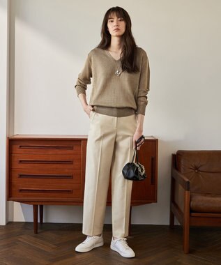 ICB 【洗える】 LooseWeave ワイドストレートパンツ エクリュ系