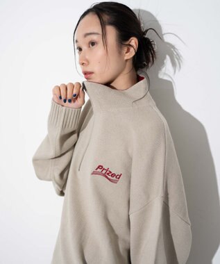 WEGO 【ユニセックス着用ITEM】ワンポイントハーフジッププルオーバー オフホワイト