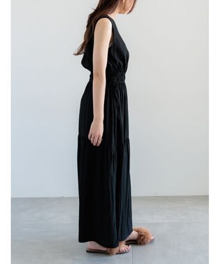 Te chichi ドロストティアードワンピース ブラック