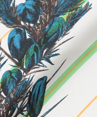 23区 manipri コラージュボタニカルフラワー シルク スカーフ ブルー