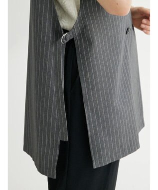 Green Parks アソート柄薄手ベスト Stripe Gray