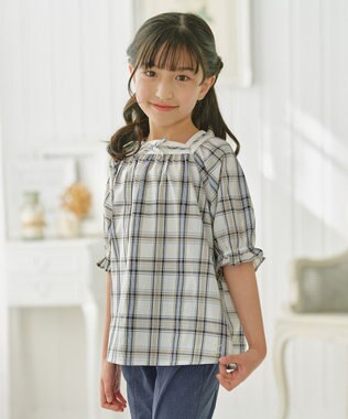 組曲 KIDS 【110-140㎝】プランタンチェック ブラウス