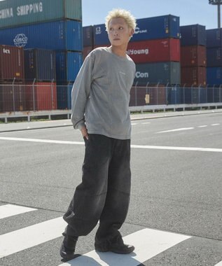 WEGO スーパービッグバレルレッグデニムパンツ ブラックその他