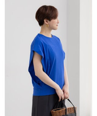 Te chichi 【接触冷感/遮熱/吸水速乾】ショルダータックドルマンTシャツ ブルー