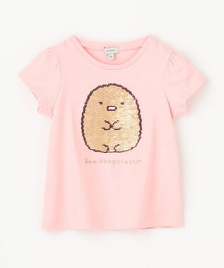 ANY KIDS 【WEB限定/すみっコぐらし】ミラクルスパンコールTシャツ ピンク(とんかつ・えびふらいのしっぽ)