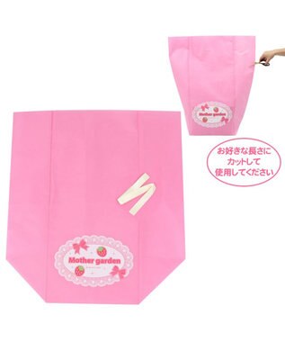 Mother garden ギフトラッピング巾着袋 (同梱のみ) 【Mサイズ】  (デラックスキッチン・グリルキッチン・デラックス冷蔵庫用） ピンク