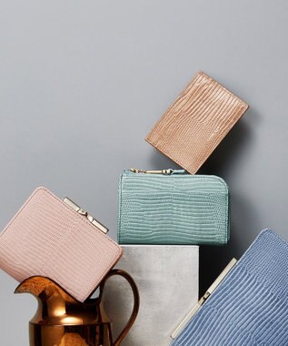 TOPKAPI 【TOPKAPI】イタリアンレザー リザード型押し パスケース  LUCIA ルチア グレージュ