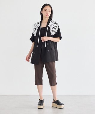 earth music&ecology レースつけ襟 Off White