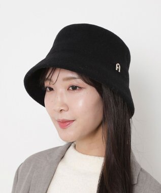 MOONBAT FURLA(フルラ)ロゴ付き バスクハット 帽子 UVカット サイズ調整 ブラック