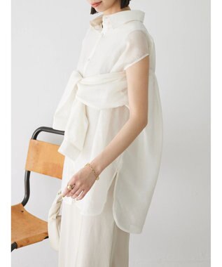 Green Parks ショルダースリット２ＷＡＹシャツ Off White