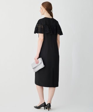 23区 【APPLAUDIR】スパンコールレース フリルコンビドレス ブラック系