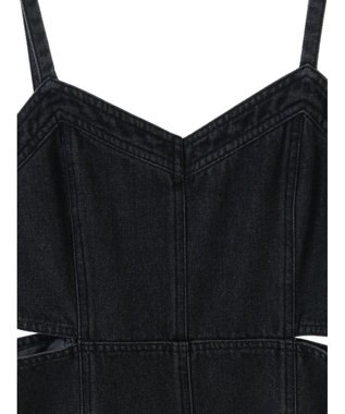 earth music&ecology サイドカットデニムキャミワンピース Black