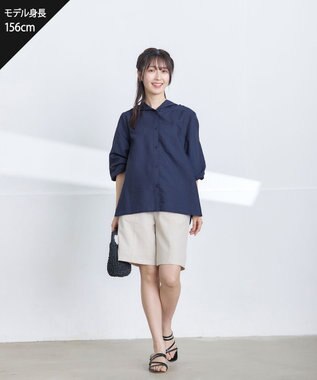 Tiaclasse L 【洗える】シアーパーカーカーディガン ネイビー