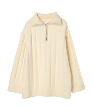 Green Parks ・Ｐｅｔｉｔ　Ｆｌｅｕｒ　ハーフＺＩＰニット Off White