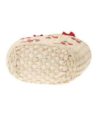 Maison de FLEUR チェリーメイズフリルハンドルカゴバッグ Red