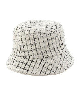 MOONBAT FURLA 【日本製】チェックツイード バケットハット オフホワイト