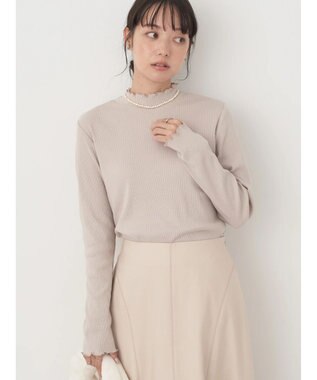 earth music&ecology チェーンリブハイネックプルオーバー