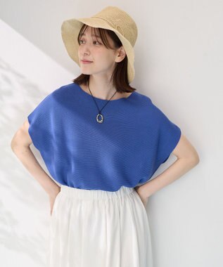 【新色追加/14色展開/洗濯機可/UVカット】アクリルガーターフレンチスリーブニット