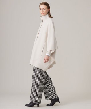 ICB L ハウンドトゥースツイード ワイドストレートパンツ オフホワイト×ブラック系