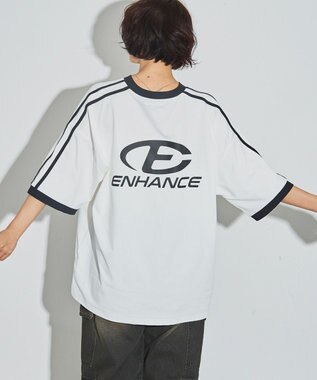 WEGO 【ユニセックス着用ITEM/MLサイズ展開】バックロゴラインリンガーT ホワイト