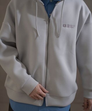 WEGO KEEPWARM　BIGZIPパーカー ライトグレー