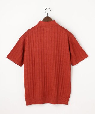 JOSEPH ABBOUD 【清涼感/洗えるリネン】フランドルリネン ニットポロ オレンジ系