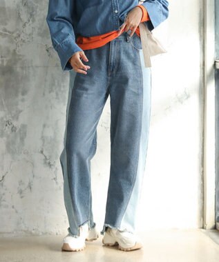 Green Parks 切り替えカーウ゛ィーデニムパンツ