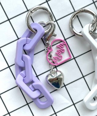 WEGO ハートチェーンキーホルダー パープル