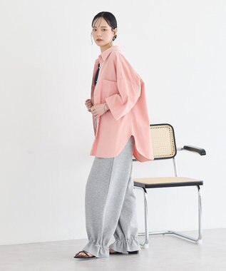 earth music&ecology 5分袖デニムシャツ Pink