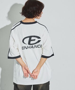 WEGO 【ユニセックス着用ITEM/MLサイズ展開】バックロゴラインリンガーT ホワイト