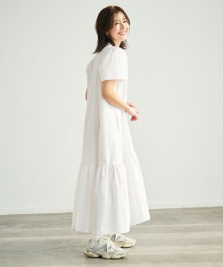 #Newans フレアヘムシャツワンピース ホワイト