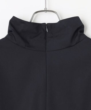 #Newans 【洗える】AMELIA / ハイネックナローシルエットワンピース ネイビー系