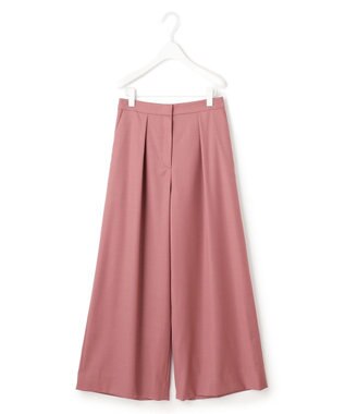 ICB 【洗える】 ウールヴィスコースストレッチ タックパンツ オールドローズ系