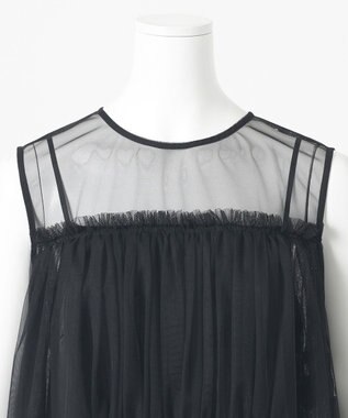 23区 【GOLD LABEL】ソフトチュール ワンピース ブラック系