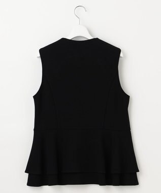 Feroux 【洗える】ペプラム ダンボールジレ ブラック系