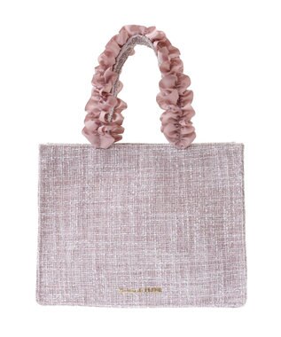 Maison de FLEUR ツイードフリルハンドルスクエアトートSバッグ Pink