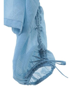 earth music&ecology キラキラシアーギャザーシャツ Blue