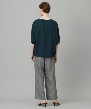 ICB 【新色追加・WEB限定カラーあり・UVケア・接触冷感・速乾・防シワ・洗える】FluidBackSatin ドルマンスリーブブラウス ディープパイン系