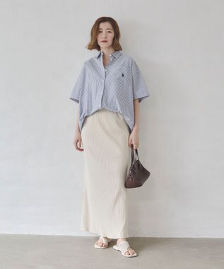 WEGO USPOLOハーフスリーブシャツ ブルーストライプ