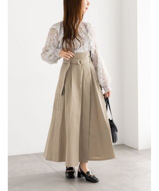 Te chichi カーゴフレアスカート ベージュ