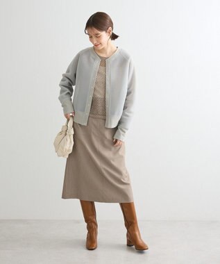 Green Parks きれいシルエットＡラインスカート Gray Beige