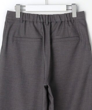 J.PRESS LADIES L FLAXASAオックス ワイド ストレート パンツ チャコール系